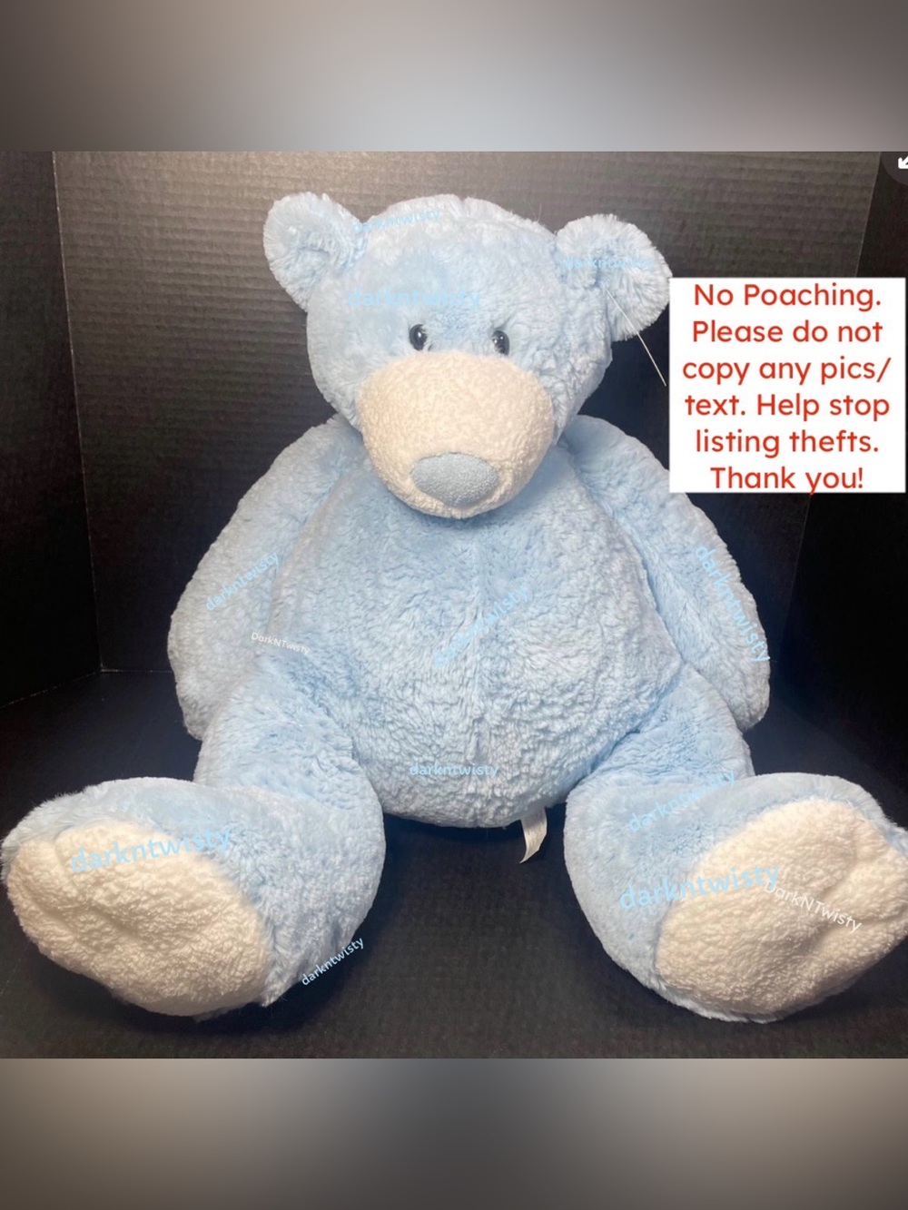 JUMBO RARE VHTF BNWT Mary Meyer Huge Blue Teddy Bear GREAT GIFT - Picture 1 of 8